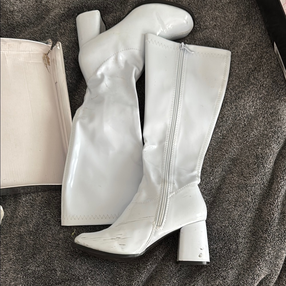 Women's White Knee-High Boots